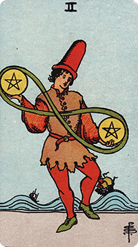 2 of Pentacles Tarot card meaning