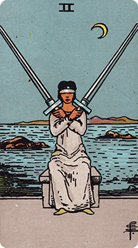 2 of Swords Tarot card meaning