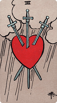 3 of Swords Tarot card meaning