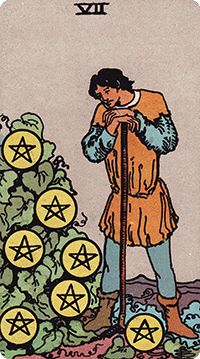 7 of Pentacles Tarot card meaning