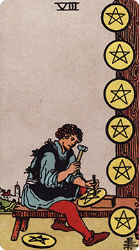 8 of Pentacles Tarot card meaning