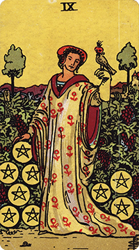 9 of Pentacles Tarot card meaning